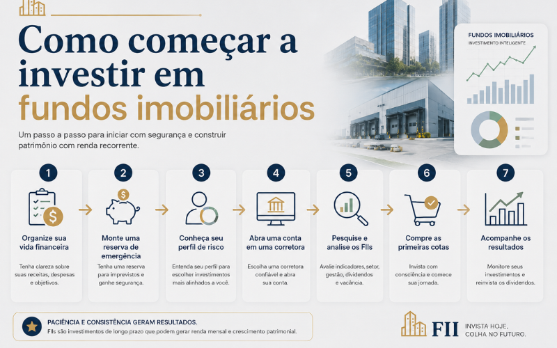Como investir em fundos imobiliários para iniciantes passo a passo
