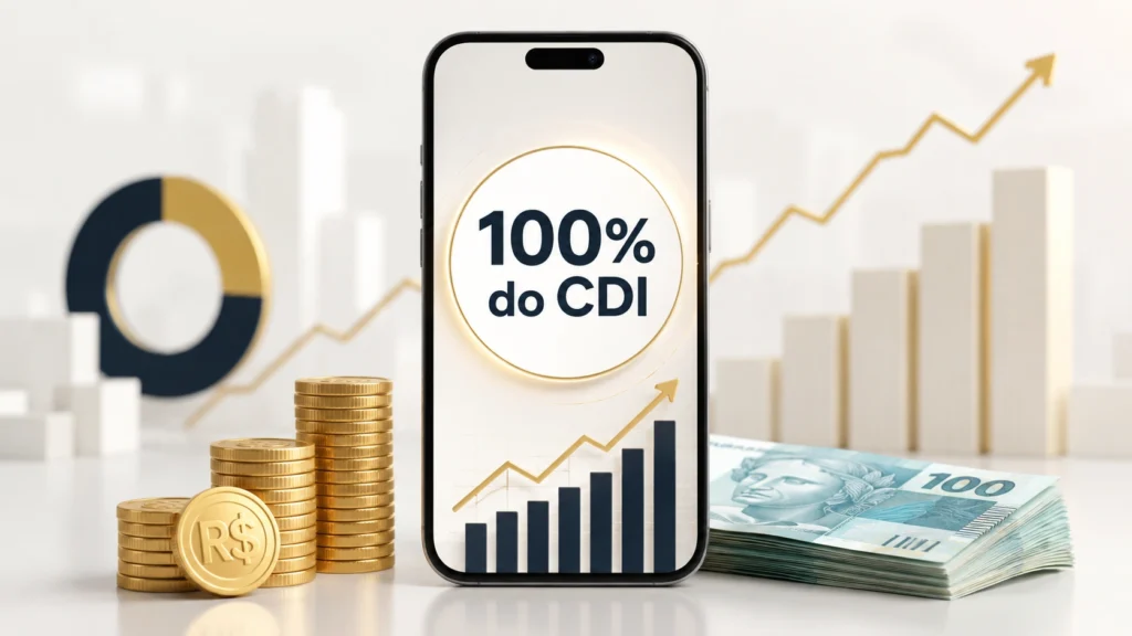Investimento rendendo 100% do CDI e crescimento do dinheiro