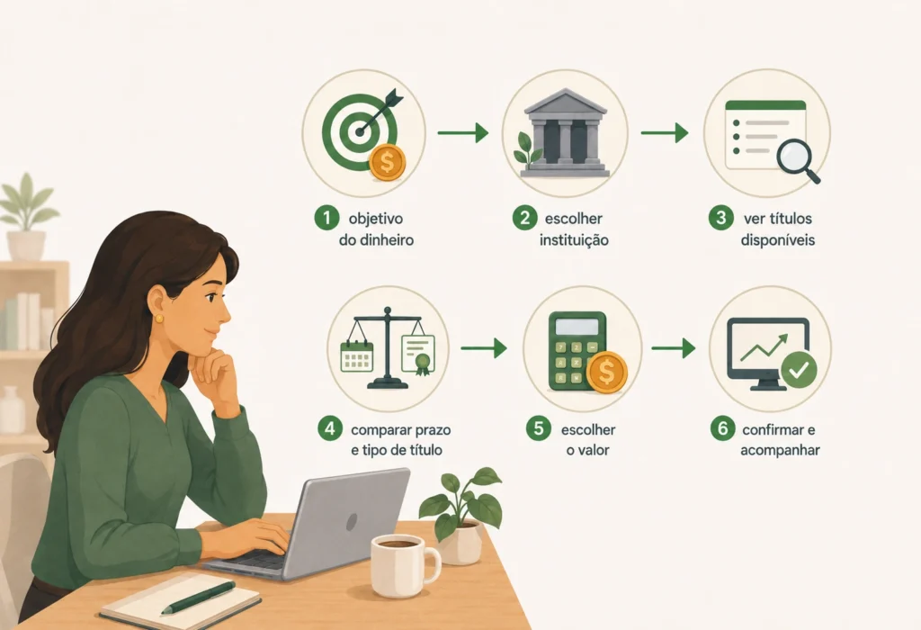 Passo a passo para investir no Tesouro Direto desde o objetivo até acompanhar o investimento