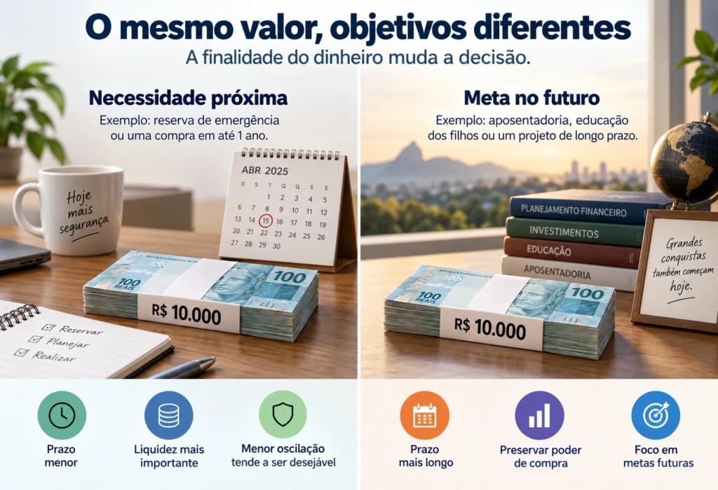 Mesmo valor investido com objetivos e prazos diferentes na comparação entre CDI e IPCA